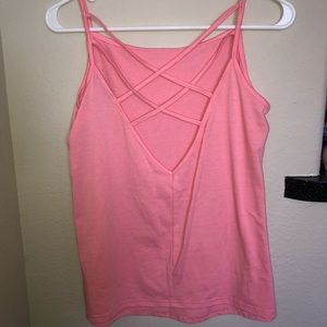Strait back pink tank top